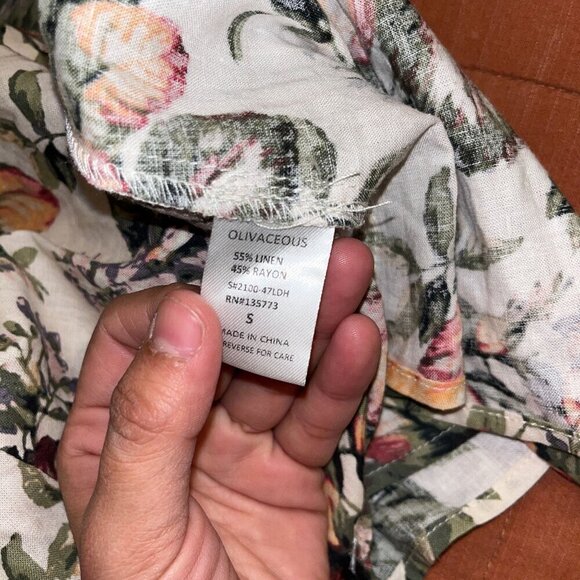 Olivacius Floral Short-Sleeve Button-Up Mini  Dress Women size Small - Picture 6 of 7